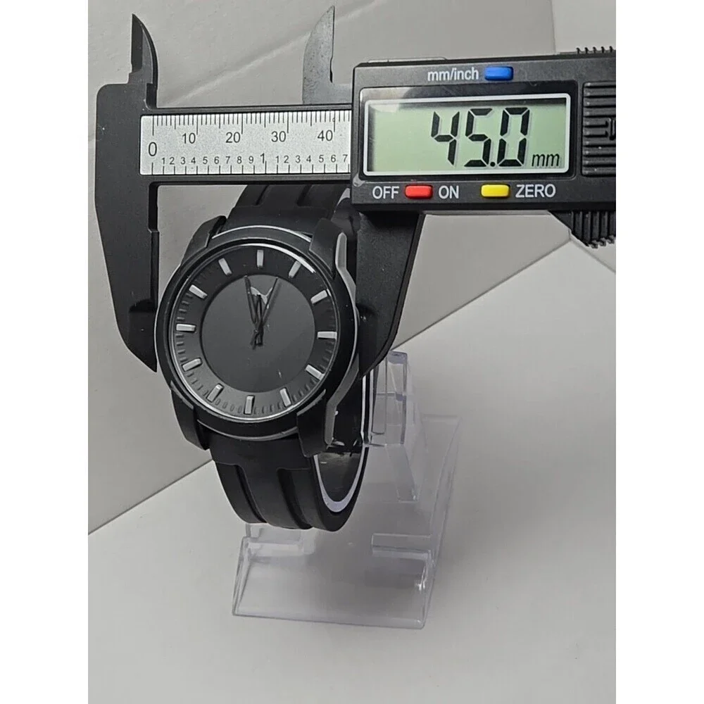 Mens Puma 2 Three Hand 45mm Silicone Watch P6018 Black Matte Gray 10ATM